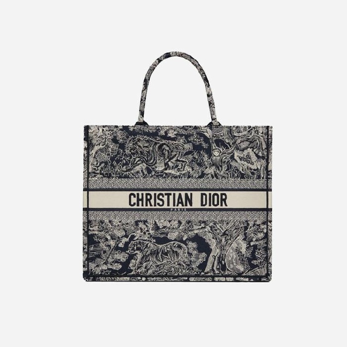 ディオールレディースブルートワールドジュイリバース刺繍ブックトートバッグラージi2590