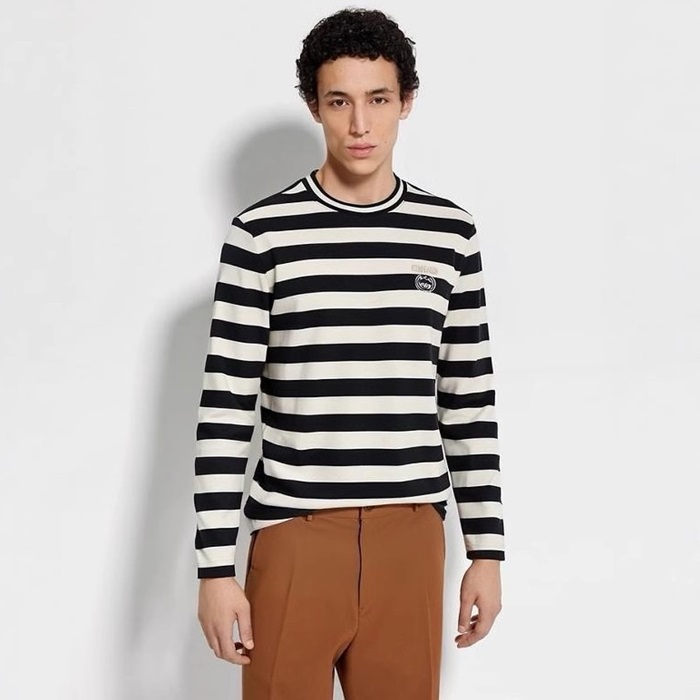 グッチメンズラウンド長袖Tシャツc2348