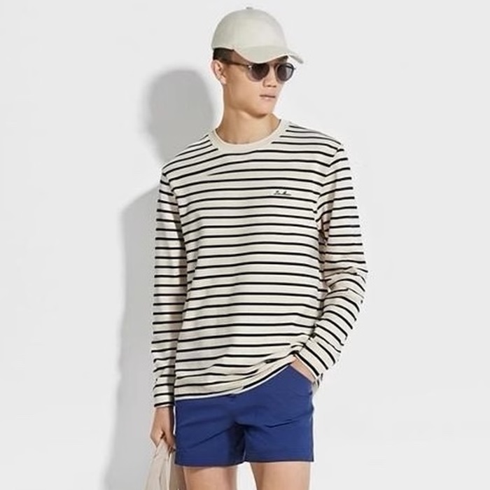 ロロピアーナメンズラウンド長袖Tシャツc2350