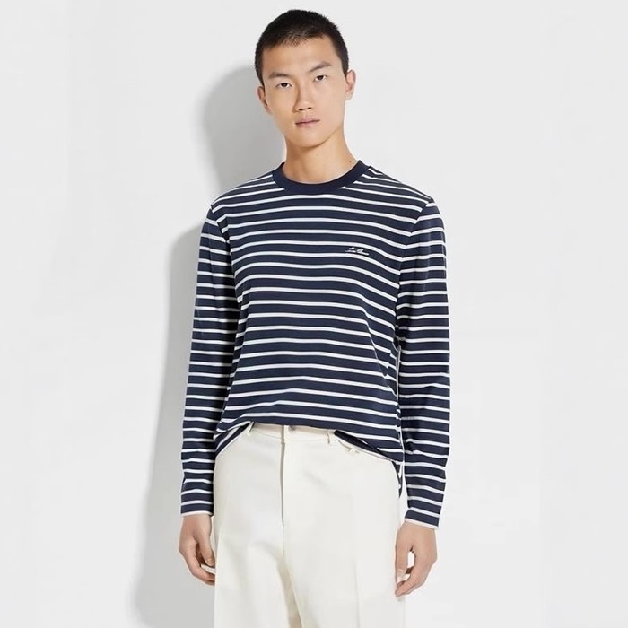 ロロピアーナメンズラウンド長袖Tシャツc2351