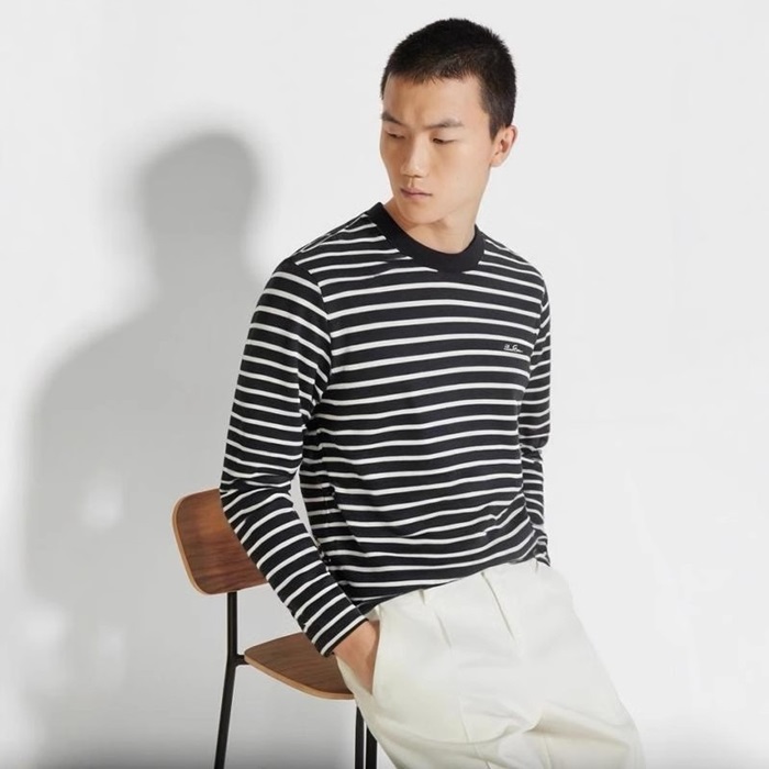 ロロピアーナメンズラウンド長袖Tシャツc2352