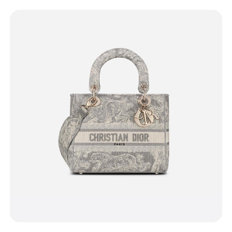ディオールレディースレディ-ミディアムグレーエンブロイダードバッグi2609