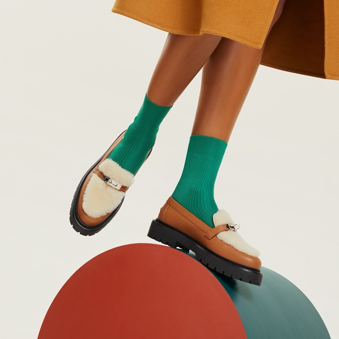 エルメスレディースアイコンローファーs1490