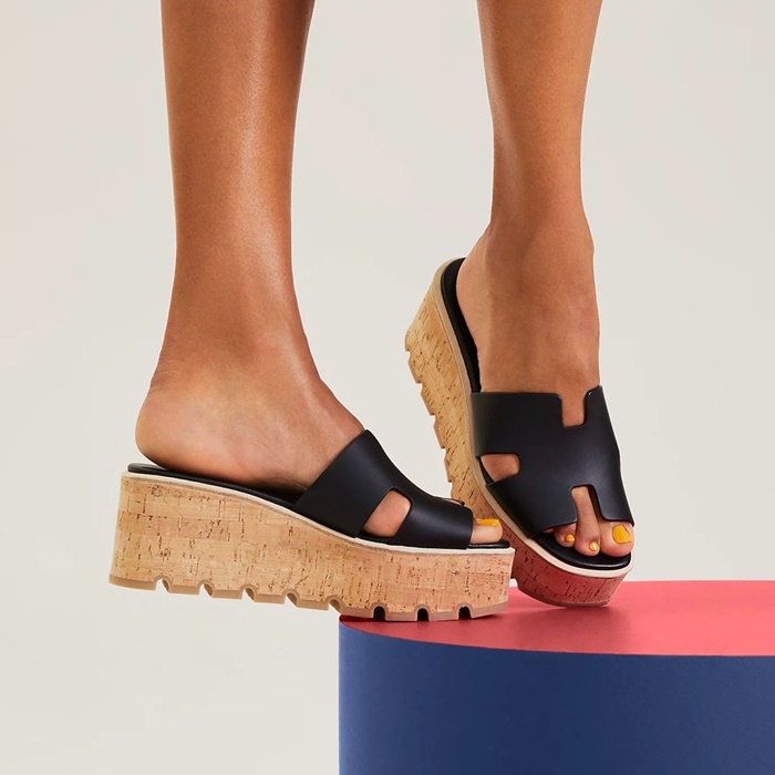 エルメスレディースウェッジヒールミュールs1455