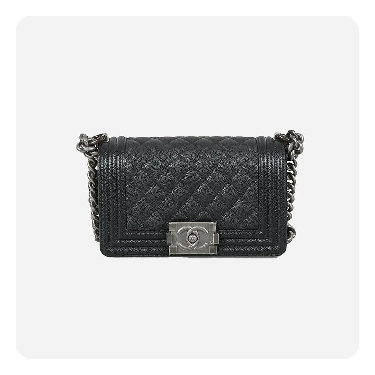 シャネルボーイバッグスモールカーフィアブラックヴィンテージh2670