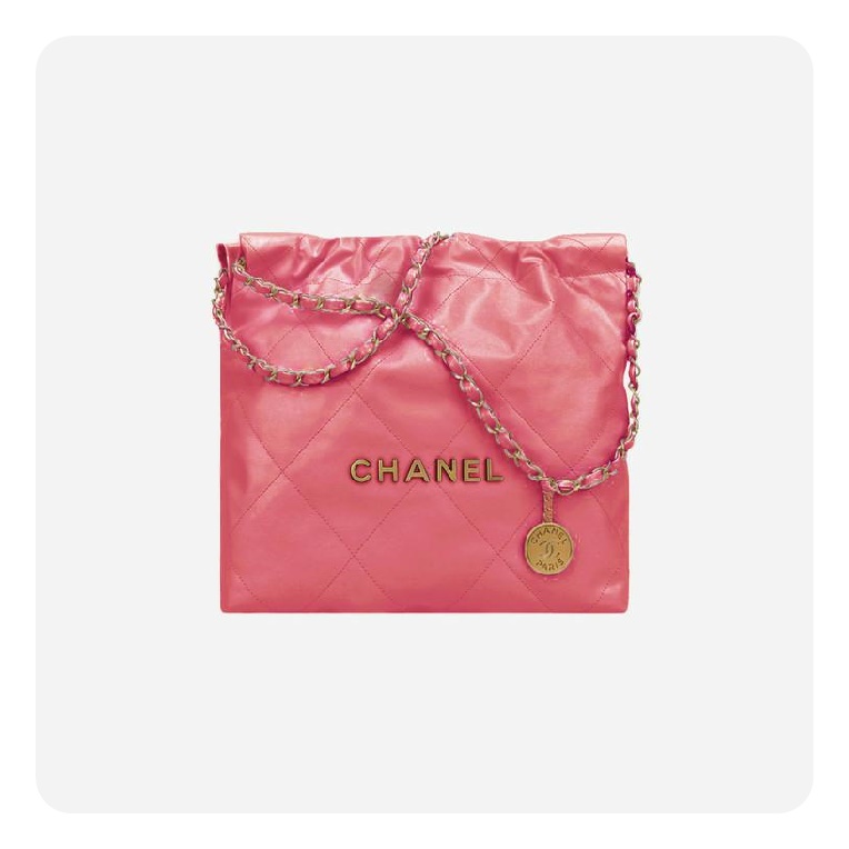 シャネル22バッグミディアムピンクゴールド22h2714