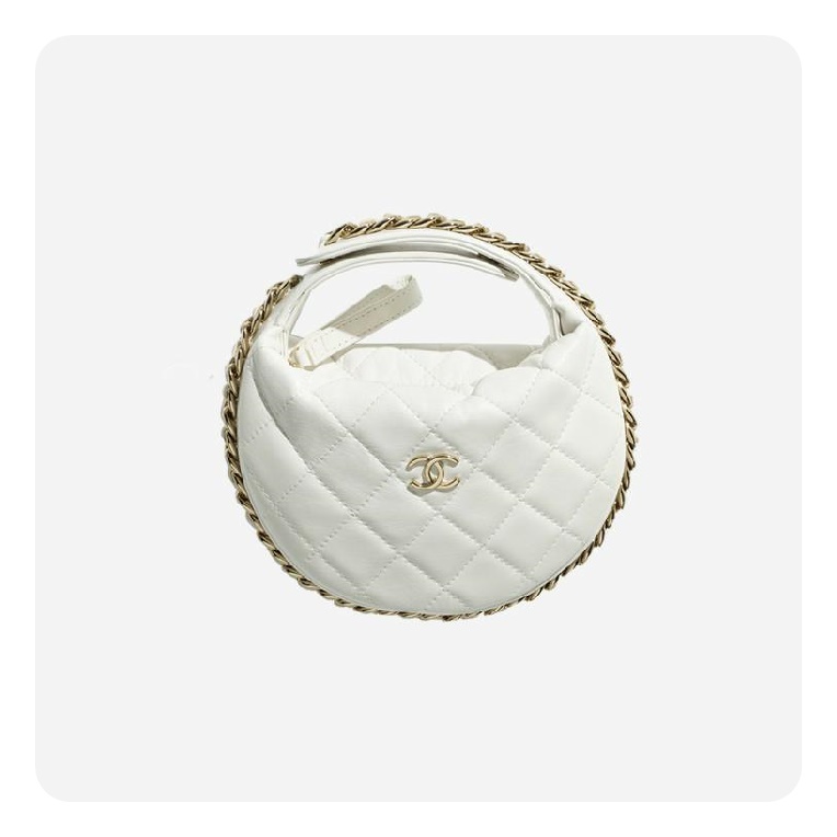 シャネル23パウチバッグホワイトゴールド23h2729