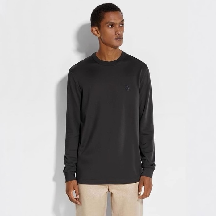 エルメネジルドゼニアメンズラウンド長袖Tシャツc2397