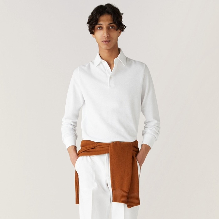 ロロピアーナメンズポロ長袖Tシャツc2409