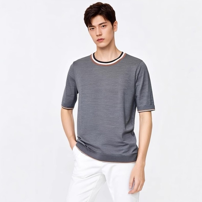 ロロピアーナメンズラウンド半袖Tシャツc2414