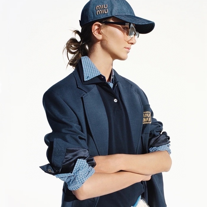 ミュウミュウレディースデニムボールキャップc2345