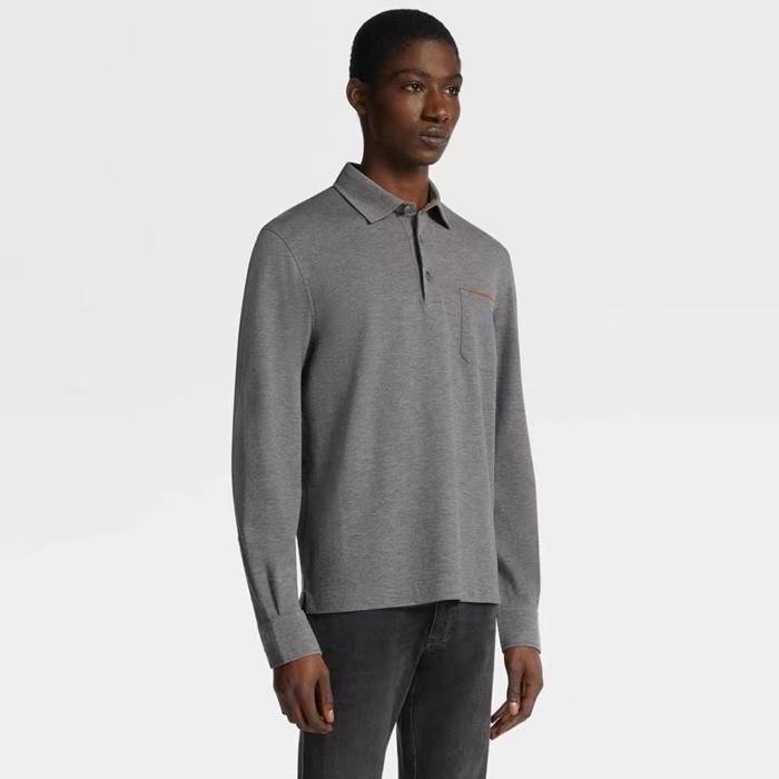 エルメネジルドゼニアメンズポロ長袖Tシャツc2520