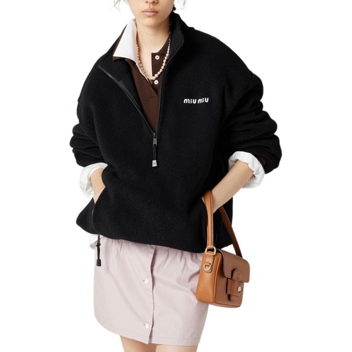 ミュウミュウレディースブラックジャケットc2532