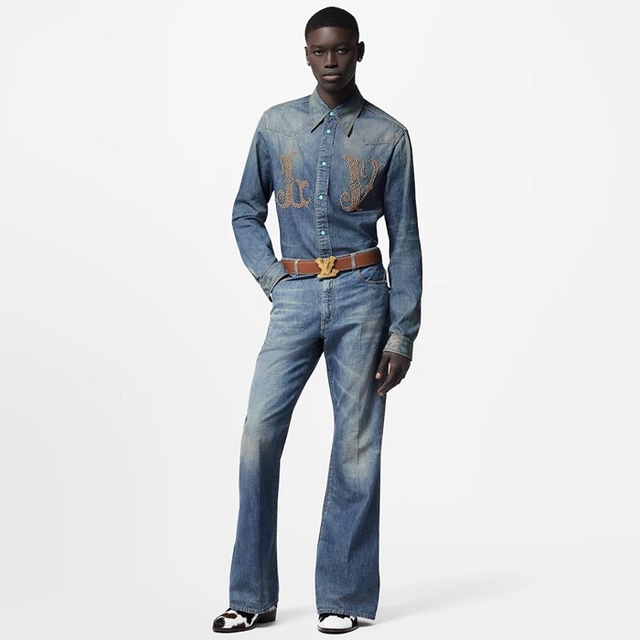 ルイヴィトンメンズデニムシャツc2556