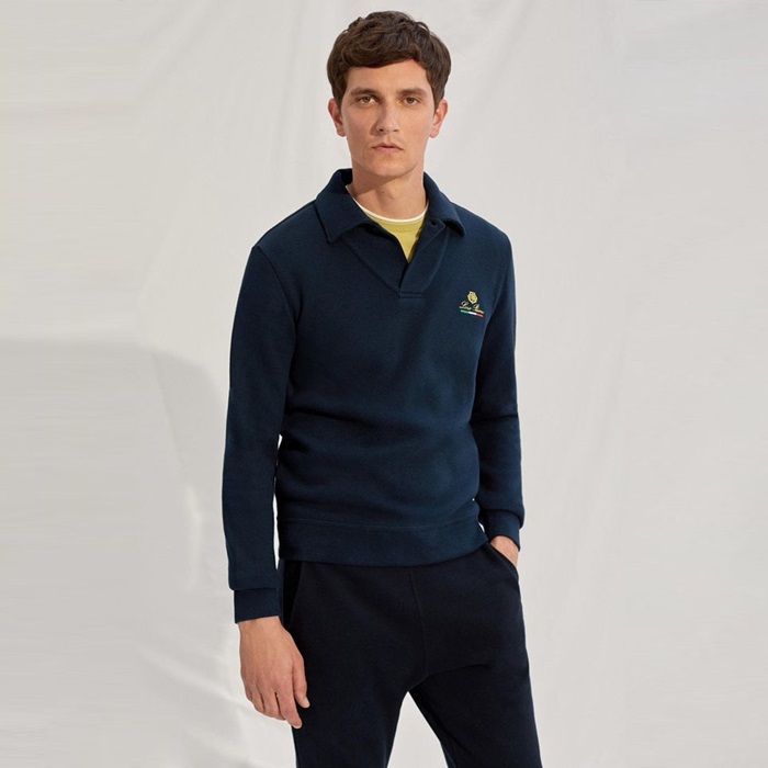 ロロピアーナメンズポロ長袖Tシャツc2753