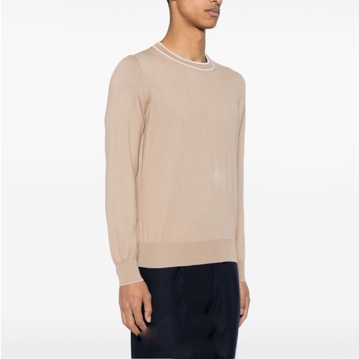 ブルネロクチネリメンズラウンドニットc3035