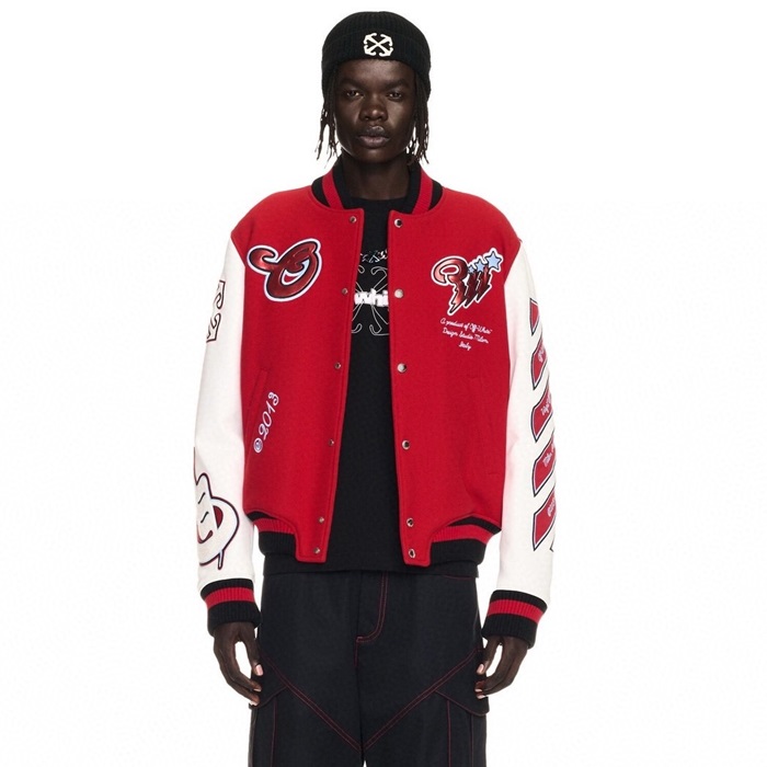 オフホワイトメンズボンバージャケットc3081