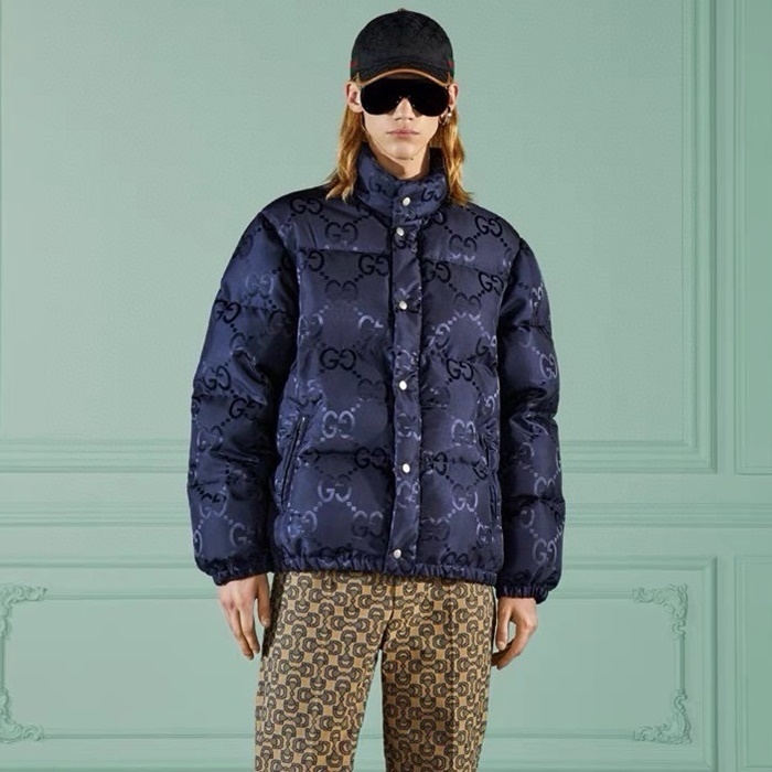 グッチメンズブルーダックダウンパディングc3516