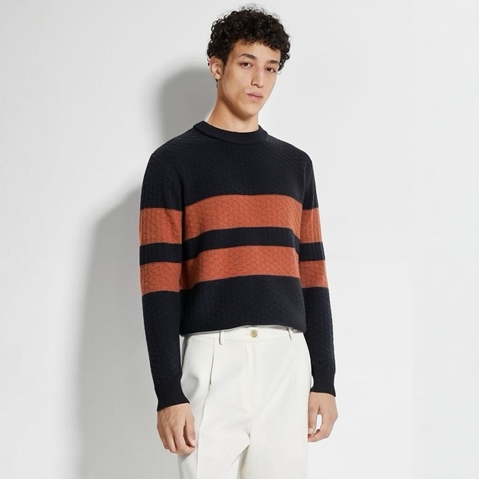 エルメネジルドゼニアメンズクルーネックセーターc3558