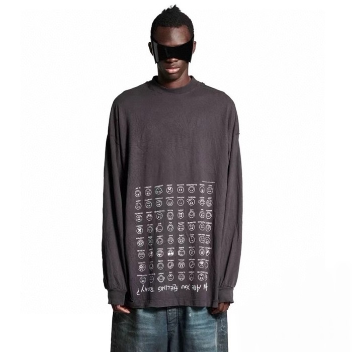 バレンシアガメンズラウンド長袖Tシャツc3933