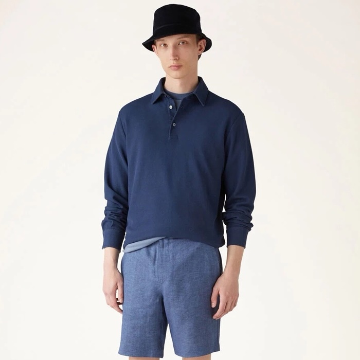 ロロピアーナメンズポロ長袖Tシャツc3985