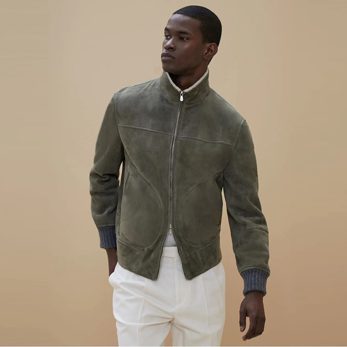 ブルネロクチネリメンズレザージャケットc4209