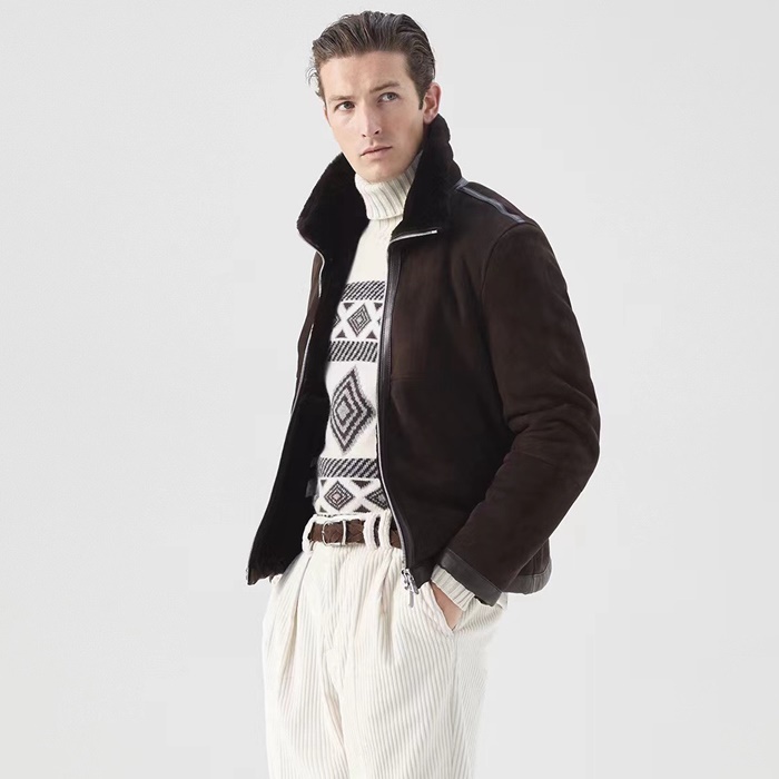 ブルネロクチネリメンズレザージャケットc4210