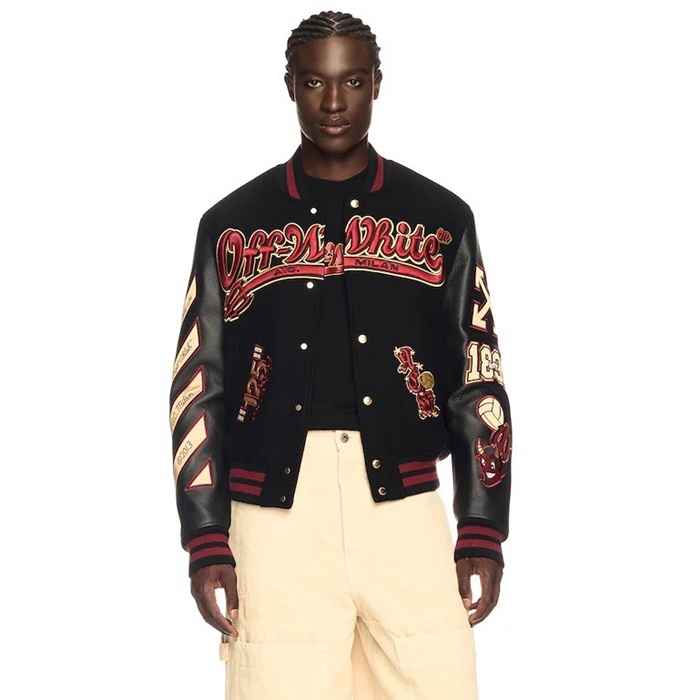 オフホワイトメンズボンバージャケットc4270