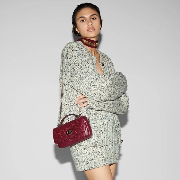 グッチレディースミラノミニレザートップハンドルb3487