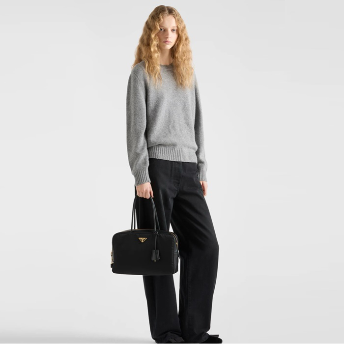 プラダレディースラージリナイロンレザートップ1B131-b3572