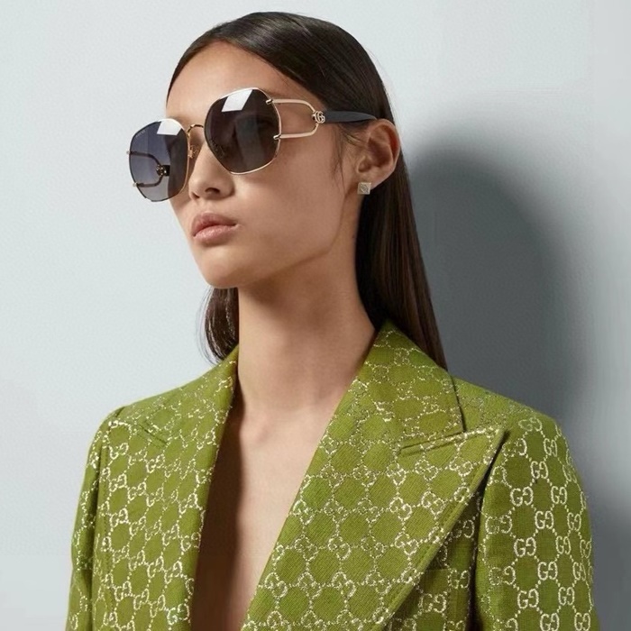グッチレディースプレミアムメタルフレームサングラスc3001