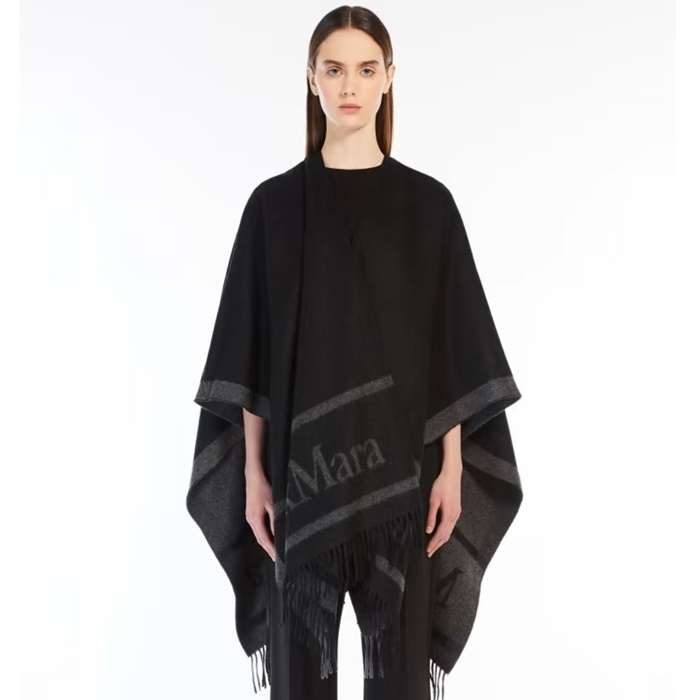 マックスマーラレディースブラウンポンチョc4750