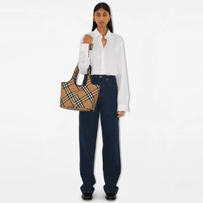 バーバリーレディーススモールチェックトートバッグb4763