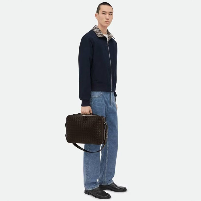 ボッテガヴェネタメンズチョコブラウンブリーフケースb4800