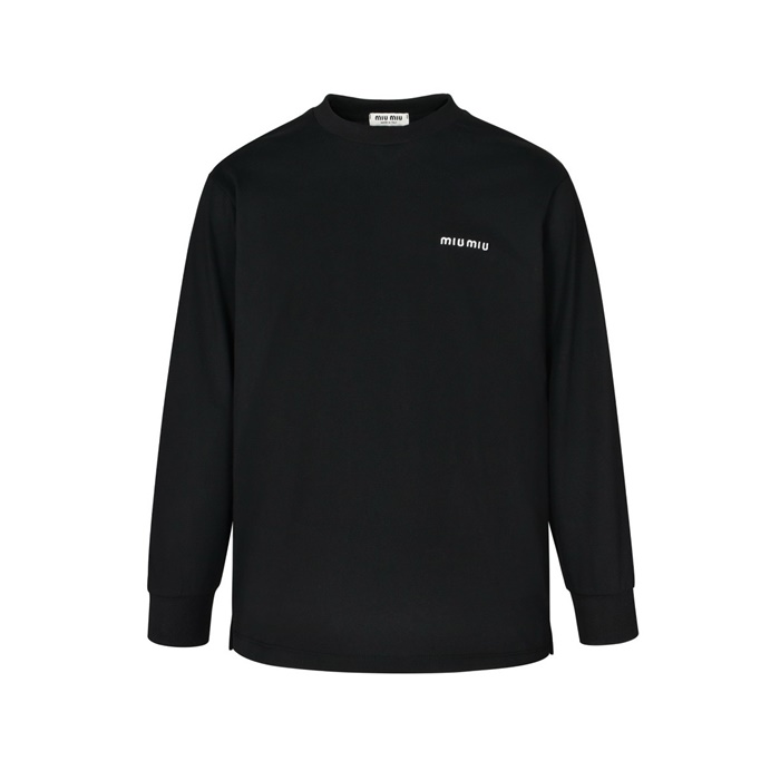 ミュウミュウユニセックスラウンド長袖Tシャツc4829