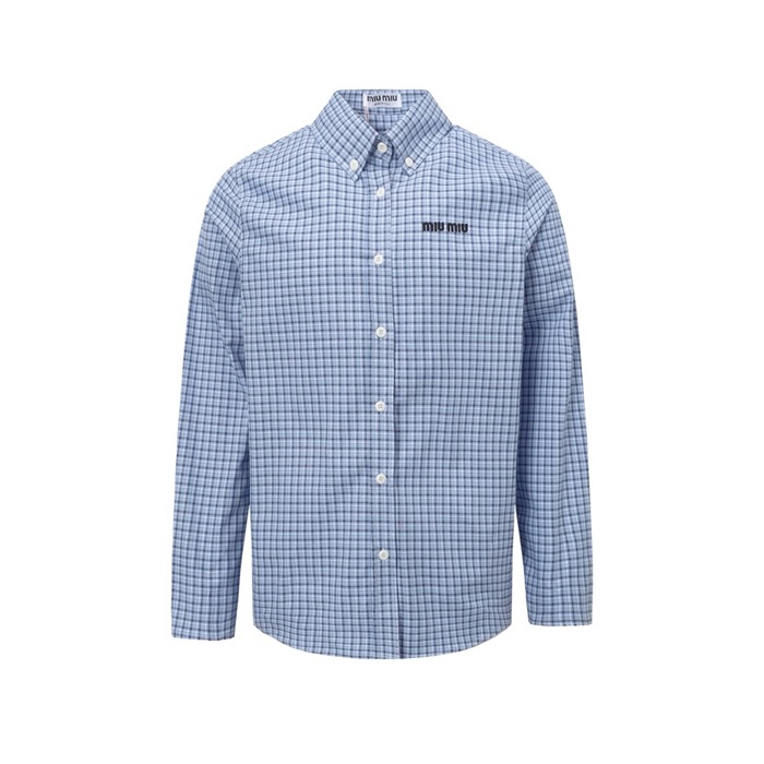 ミュウミュウユニセックスチェックシャツu4873