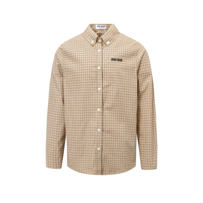 ミュウミュウユニセックスチェックシャツu4874