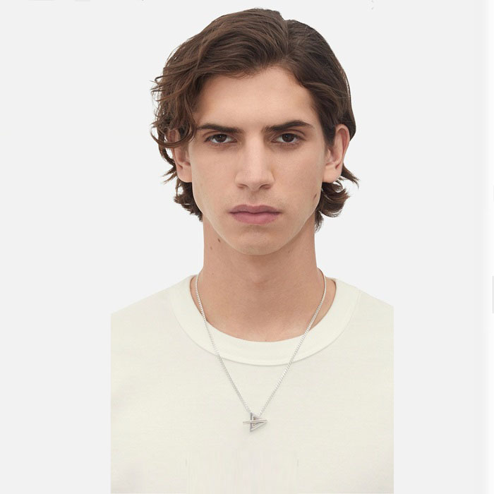 ボッテガヴェネタユニセックスホワイトゴールドネックレスc3567