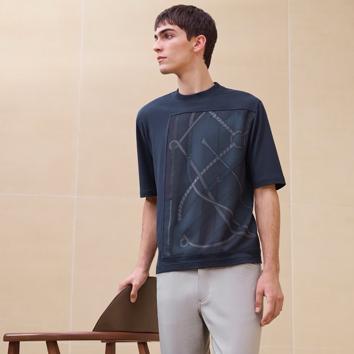 エルメスメンズラウンド半袖Tシャツc5026