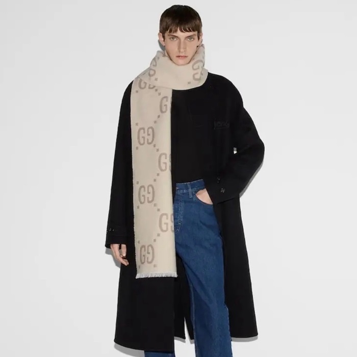 グッチユニセックス両面マフラーc3652