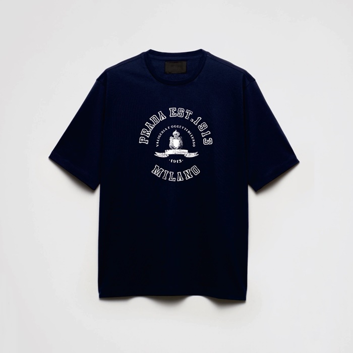 プラダメンズラウンド半袖Tシャツc5077