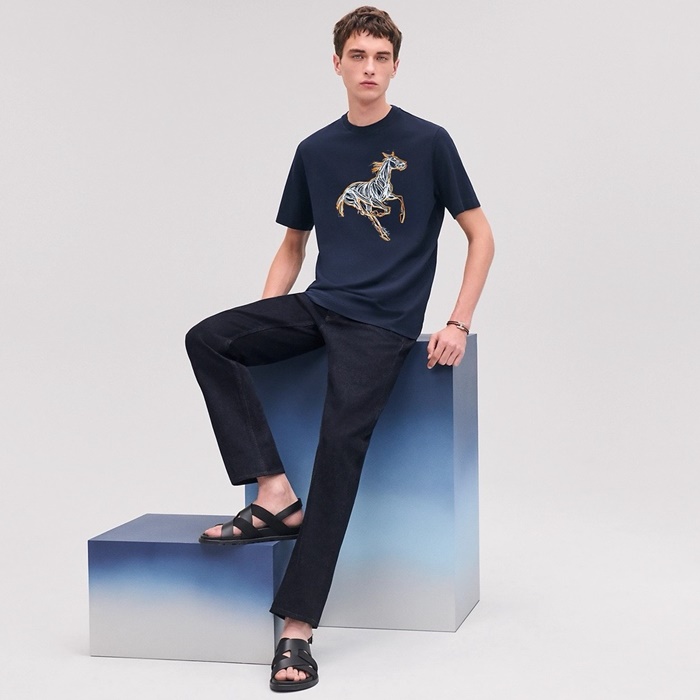 エルメスメンズラウンド半袖Tシャツc5098