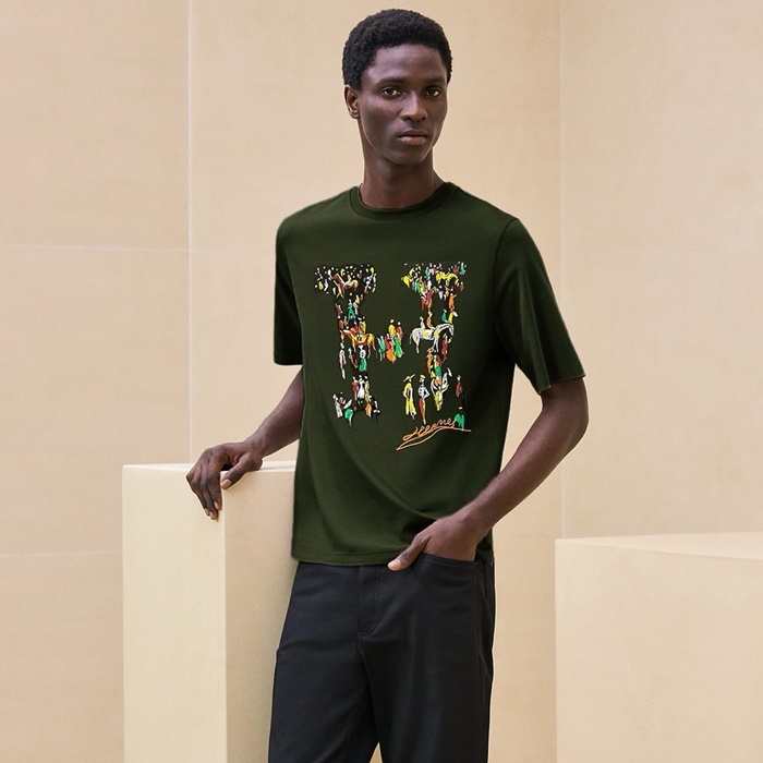 エルメスメンズラウンド半袖Tシャツc5100