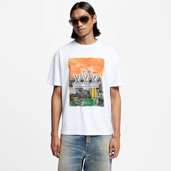 ルイヴィトンメンズラウンド半袖Tシャツc5106