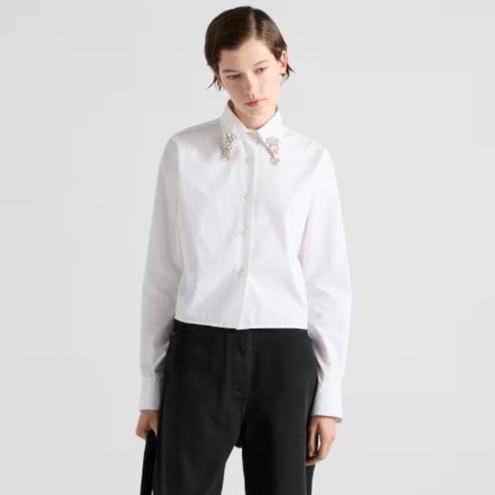 プラダレディースモダンホワイトシャツc5112