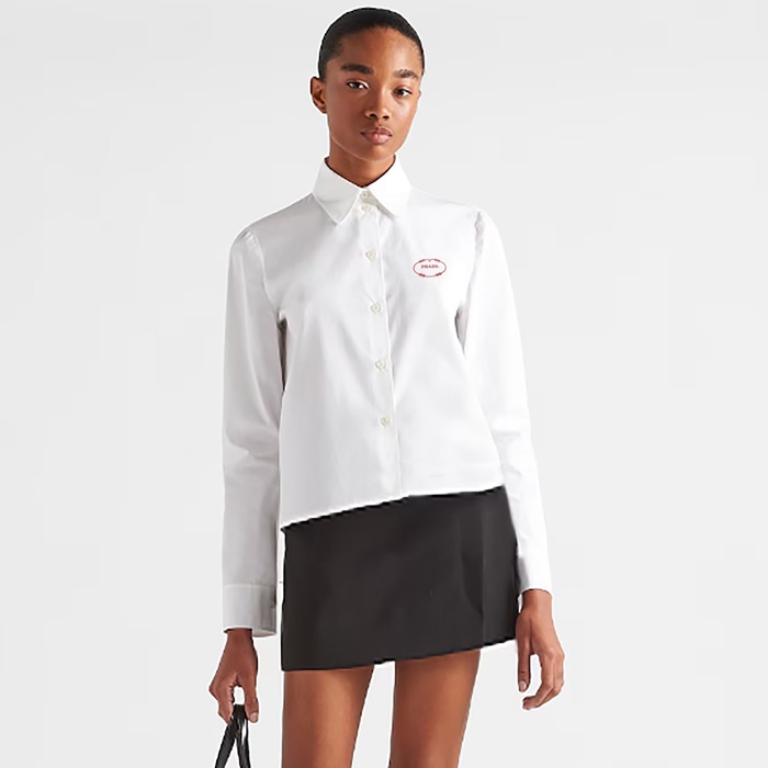 プラダレディースモダンホワイトシャツc5114