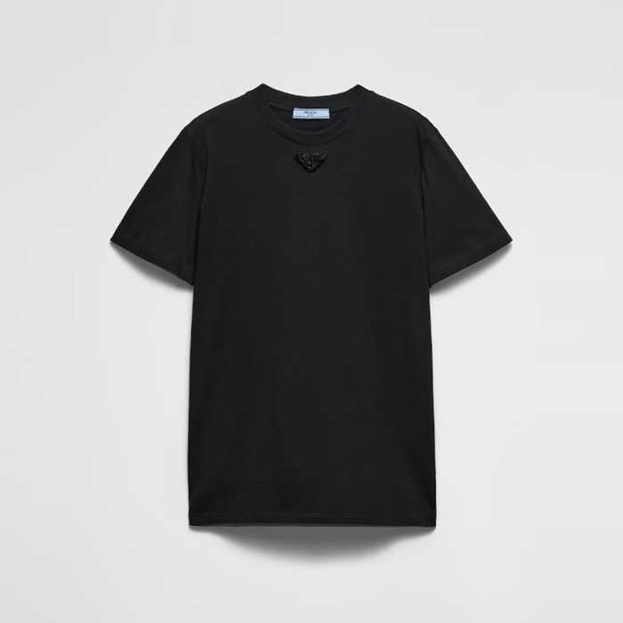 プラダレディースホワイト半袖Tシャツc5116