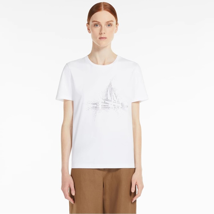 マックスマーラレディースクルーネック半袖Tシャツc5141