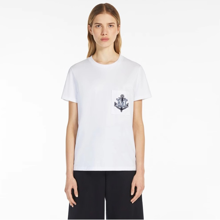 マックスマーラレディースクルーネック半袖Tシャツc5143