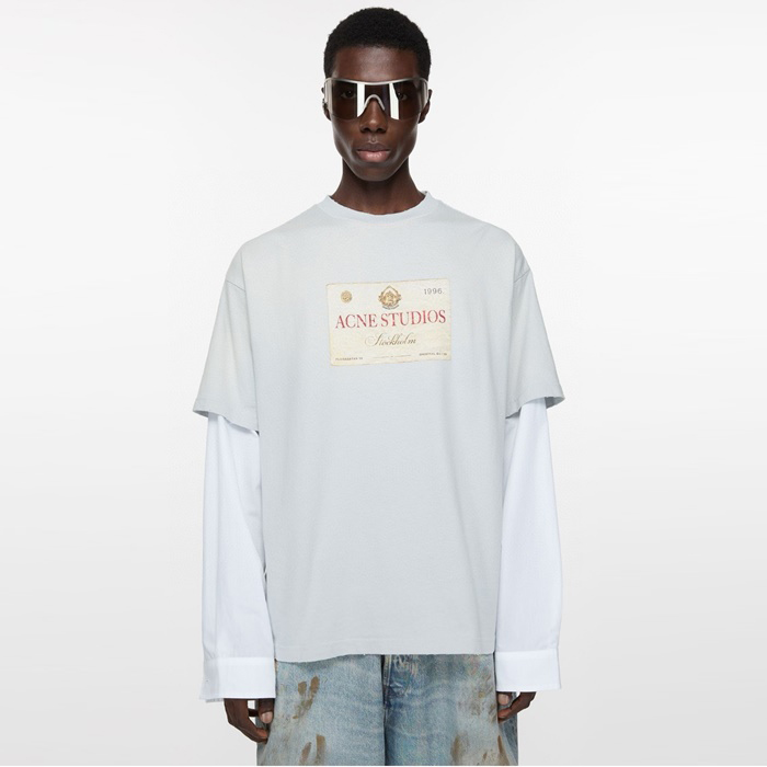 アクネストゥディオズメンズクルーネック長袖Tシャツc5175